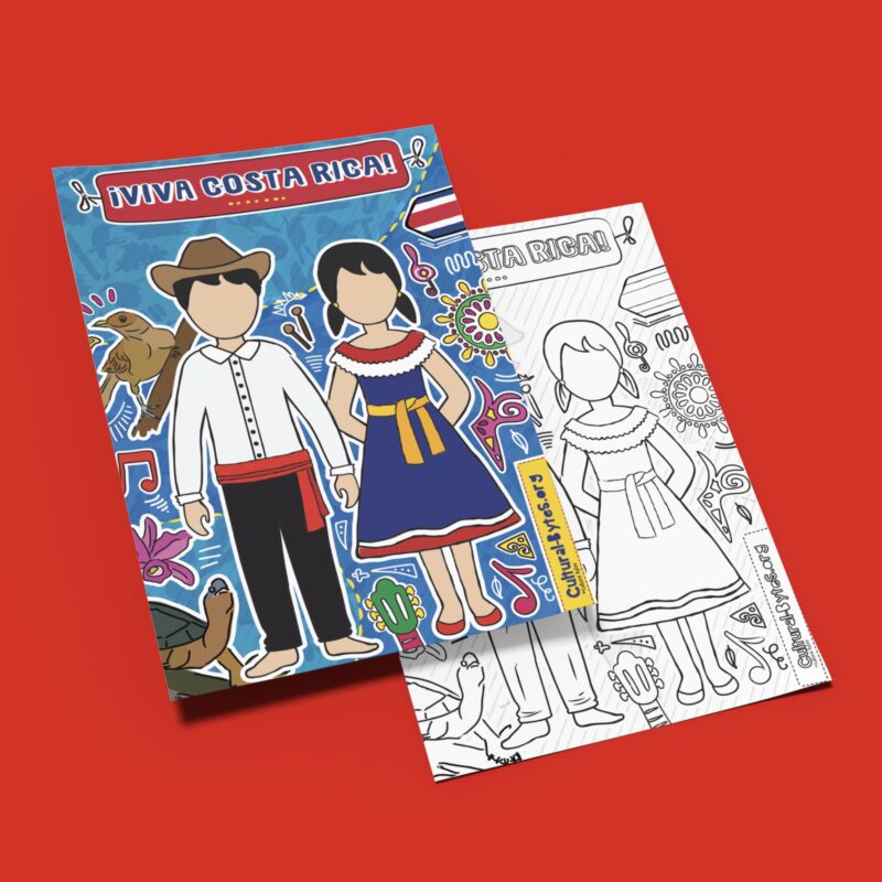 Costa Rica Cultural Poster, Traditional Hispanic Attire