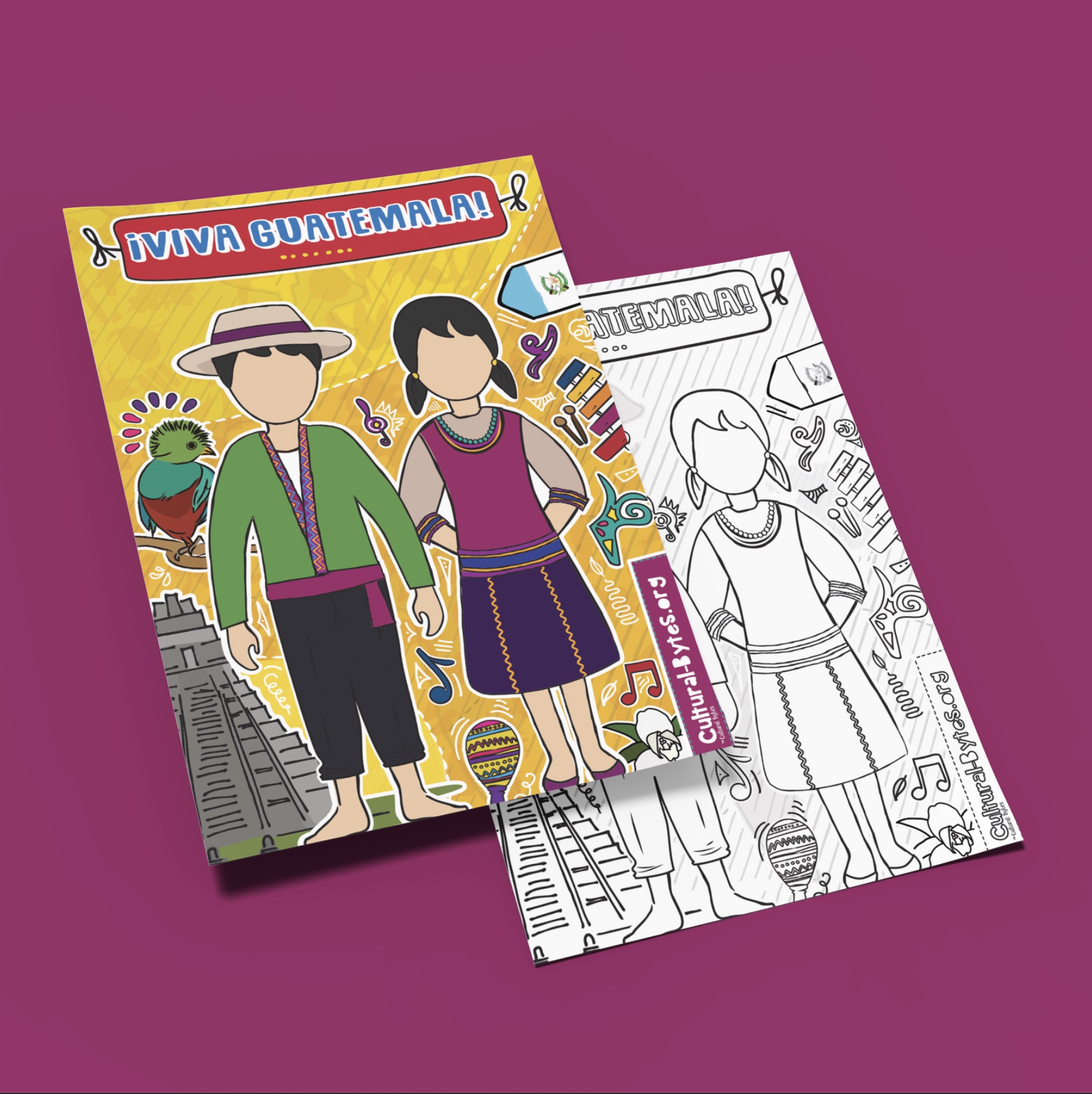 Guatemala Cultural Poster, Traditional Hispanic Attire